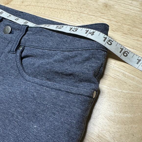 Lululemon ABC Pant Skinny Tech Canvas Shorts Heathered Deep Navy Men's 28 EUC - Picture 5 of 7